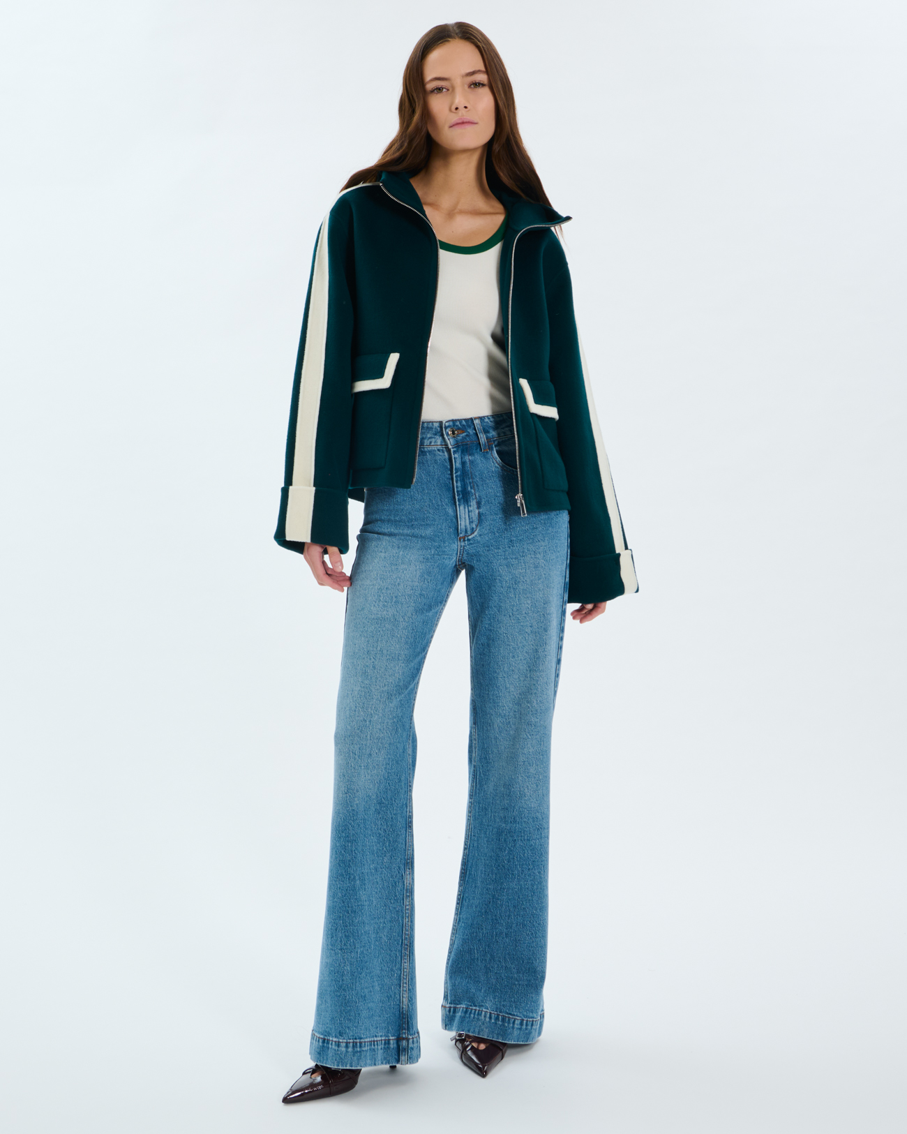 Manteau Marja Manteau en laine vert fonc&eacute; ZAPA