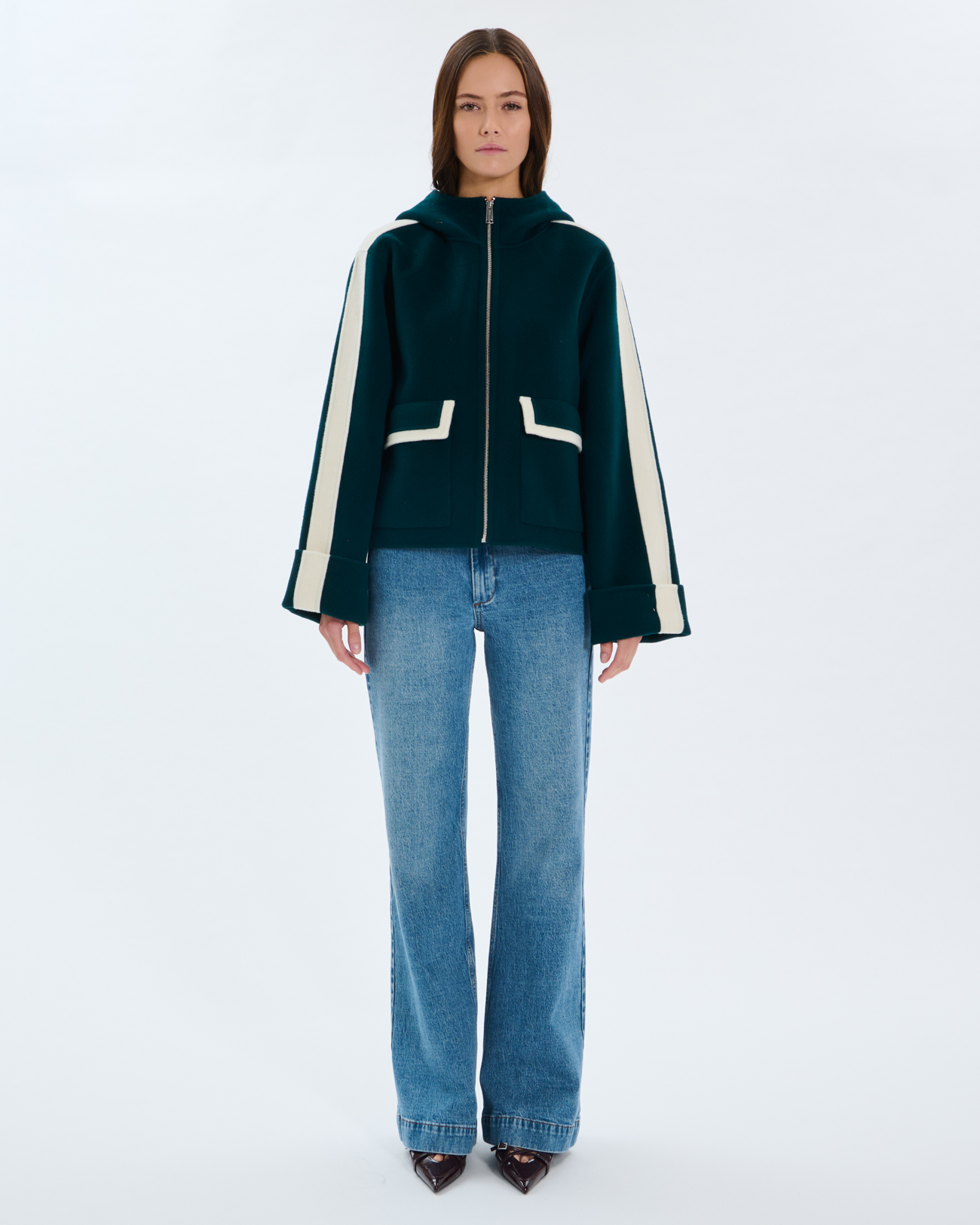 Manteau Marja Manteau en laine vert fonc&eacute; ZAPA
