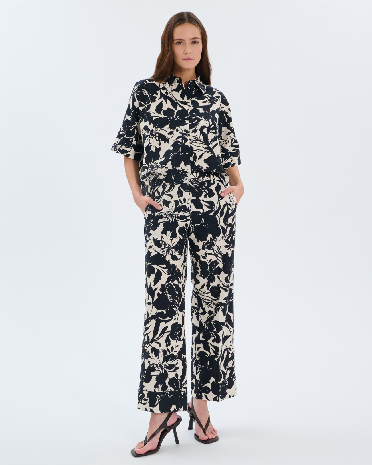 Pantalon Parlya Pantalon en lin imprim&eacute; ZAPA