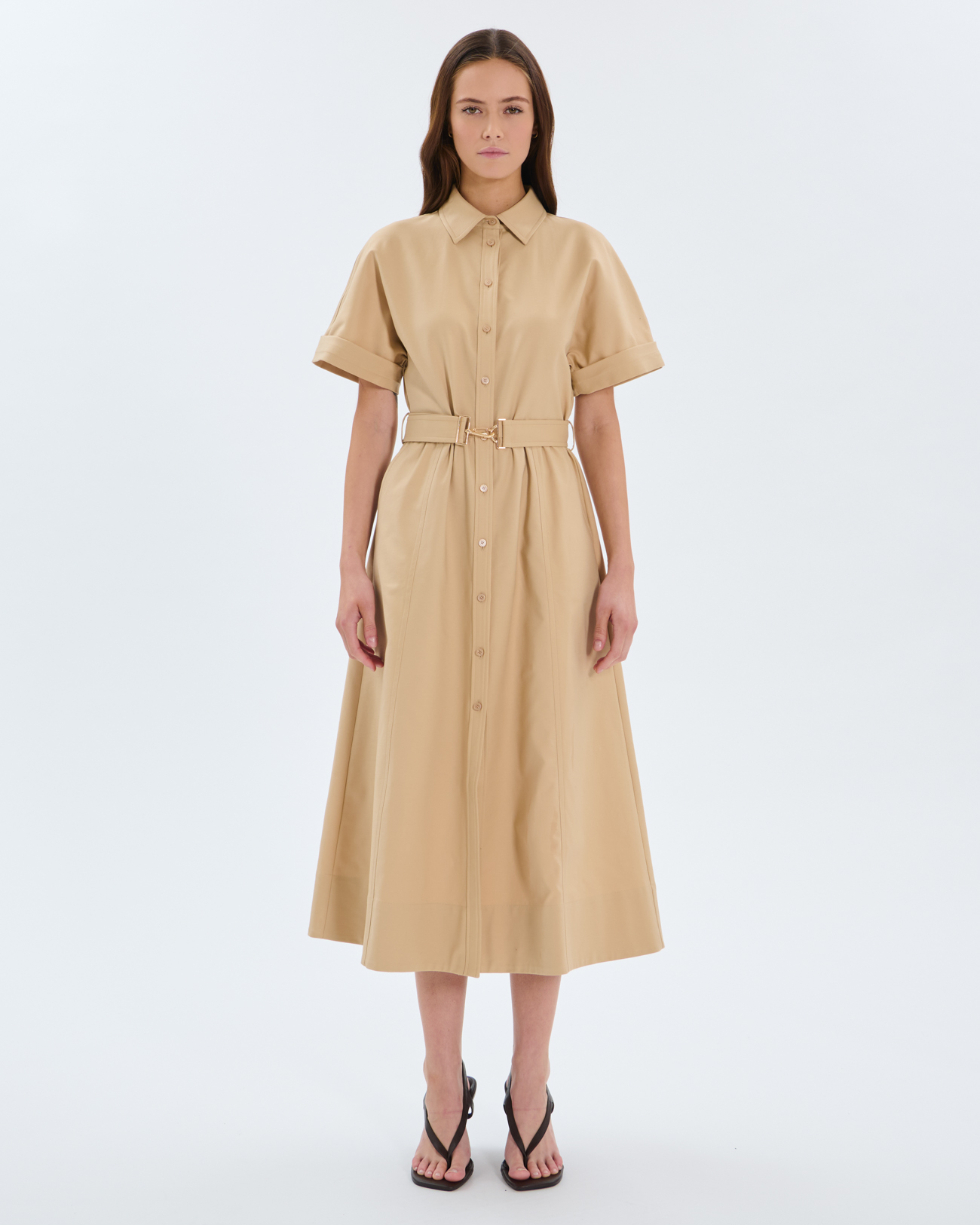 Robe Ralizee Robe saharienne en coton sable ZAPA