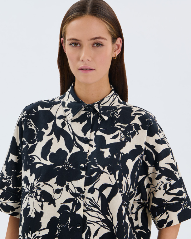 Chemise Cleophee Chemise en lin imprimé floral ZAPA
