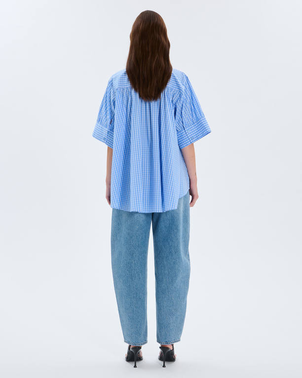 Chemise Catell Chemise en coton à carreaux bleu ZAPA