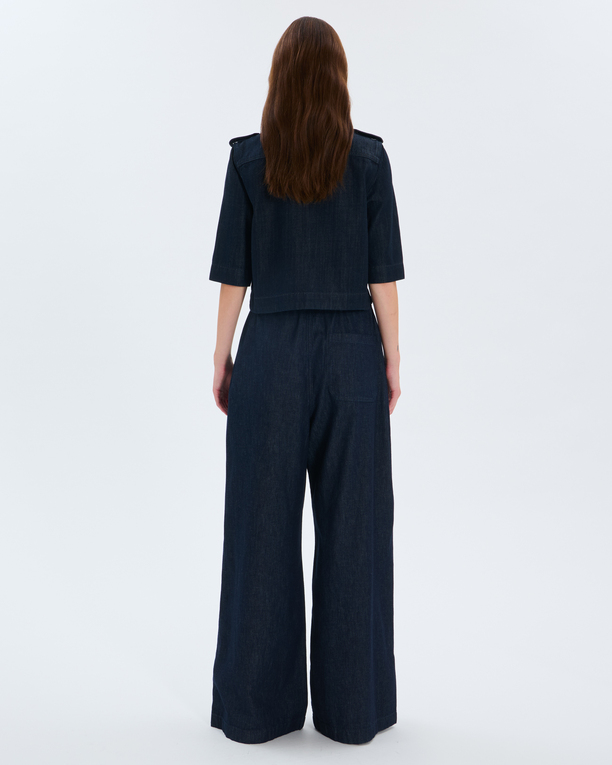 Chemise Celeste Chemise en coton bleu brut ZAPA