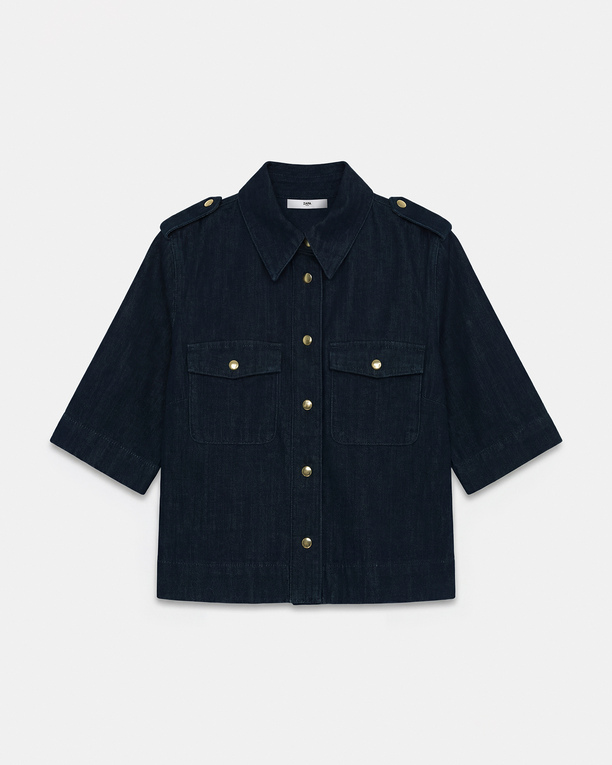 Chemise Celeste Chemise en coton bleu brut ZAPA