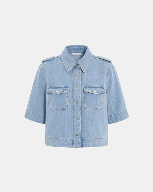 Chemise Celeste Chemise en coton bleu clair ZAPA