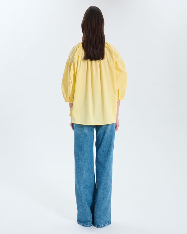 Chemise Cora Blouse jaune oversize manches 3/4 ZAPA