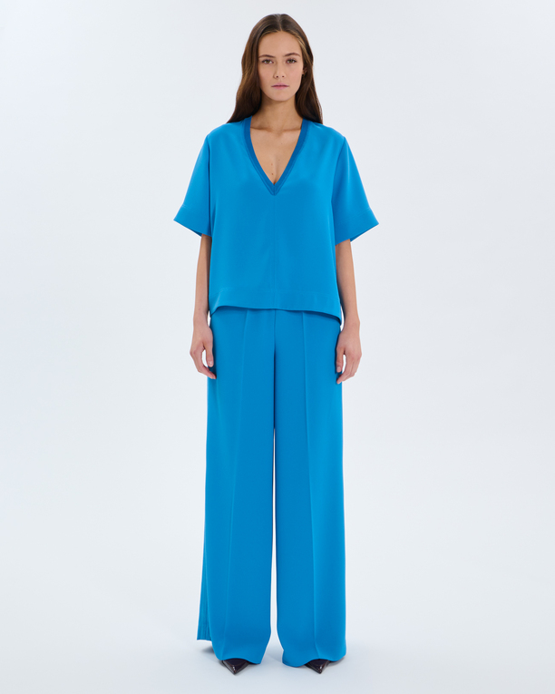 Top Twiggy Top à col V cobalt ZAPA