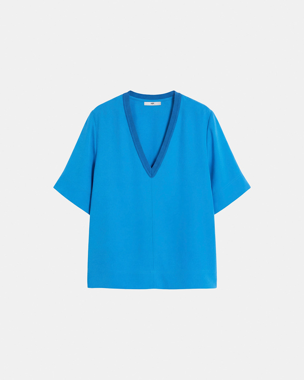 Top Twiggy Top à col V cobalt ZAPA