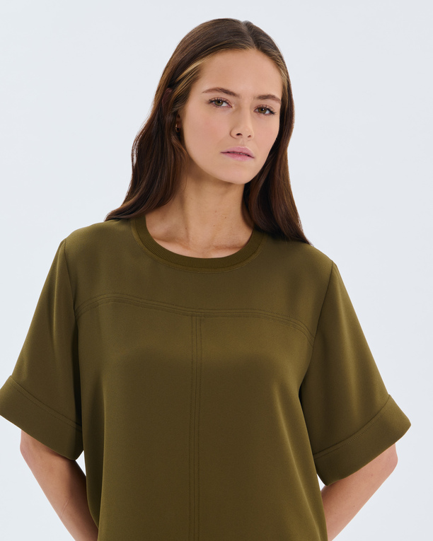Top Tonia Top col rond olive ZAPA