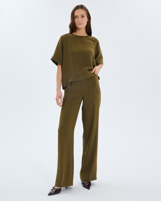 Top Tonia Top col rond olive ZAPA