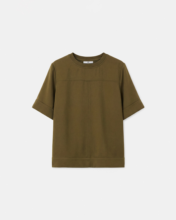 Top Tonia Top col rond olive ZAPA