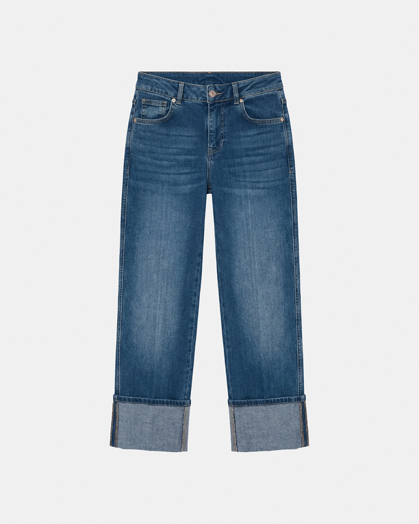Jean Popus Jean droit en coton bleu ZAPA