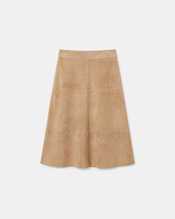 Jupe Jennie Jupe en cuir suédé beige ZAPA