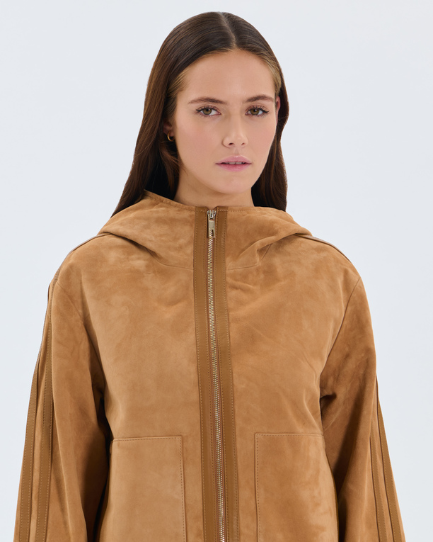 Veste Monique Veste en cuir de chèvre sable ZAPA