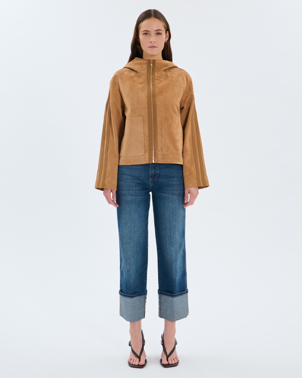 Veste Monique Veste en cuir de chèvre sable ZAPA