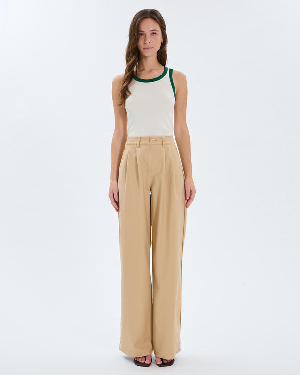 Pantalon Prince Pantalon à pinces en coton sable ZAPA
