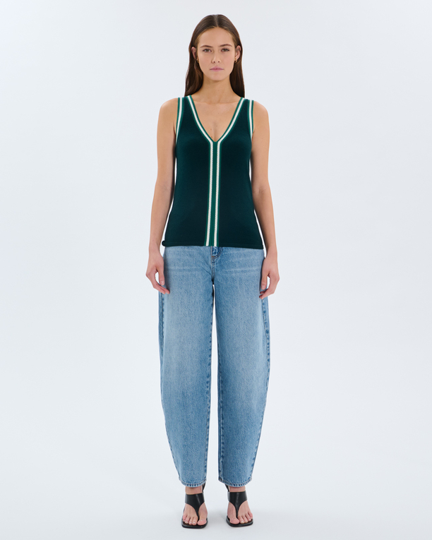 Pull Nymphea Débardeur en maille vert sapin ZAPA