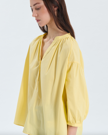Chemise cora blouse jaune oversize manches 3/4 zapa