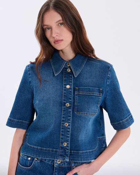 Chemise celina chemise en coton bleu zapa