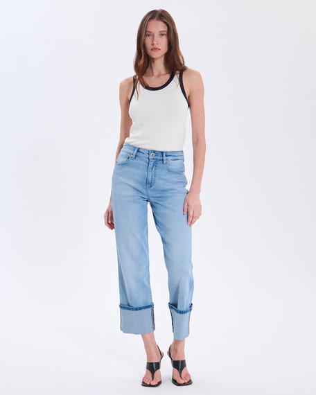 Jean popus jean en coton bleu clair zapa