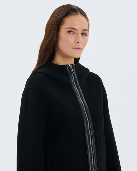 Manteau marjy manteau en laine noir zapa