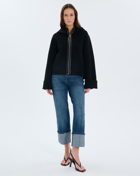 Manteau marjy manteau en laine noir zapa