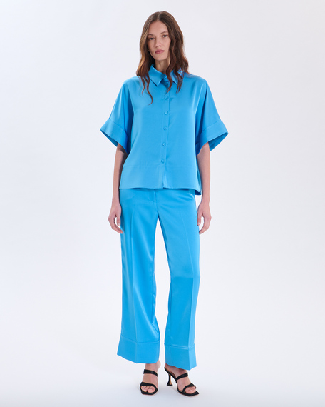 Pantalon parlo pantalon parlo bleu ocean zapa