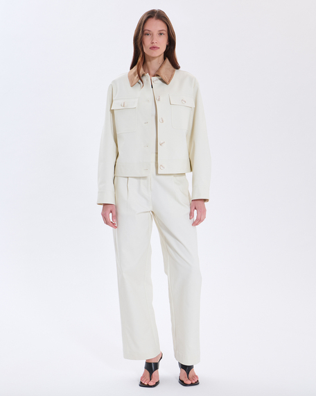 Pantalon paola pantalon en coton &eacute;cru zapa