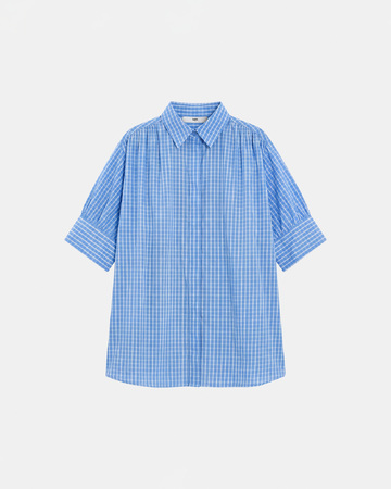 Chemise Catell Chemise en coton &agrave; carreaux bleu ZAPA
