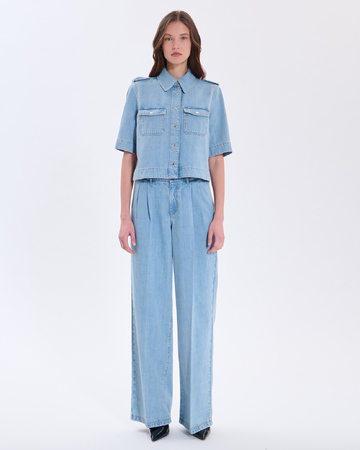 Chemise Celeste Chemise en coton bleu clair ZAPA