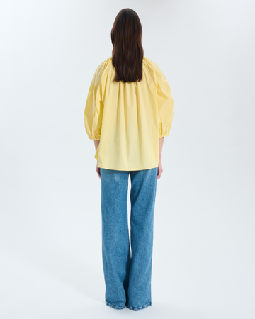 Chemise Cora Blouse jaune oversize manches 3/4 ZAPA