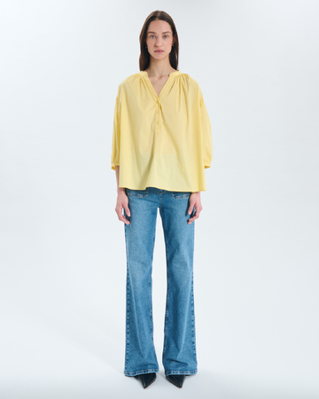 Chemise Cora Blouse jaune oversize manches 3/4 ZAPA