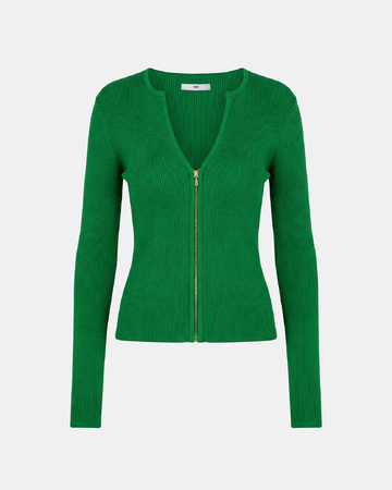 Gilet Noun Gilet zipé en viscose vert tennis ZAPA