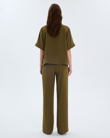 Top Tonia Top col rond olive ZAPA