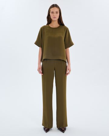 Top Tonia Top col rond olive ZAPA