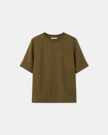 Top Tonia Top col rond olive ZAPA