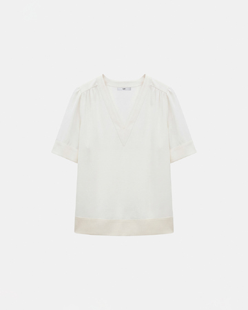 Chemise Tahiel Top &agrave; col V &eacute;cru ZAPA