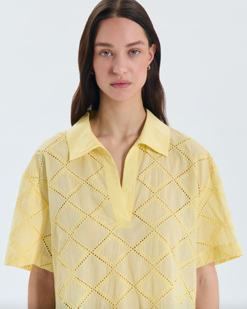 Chemise Teyma Chemise jaune brod&eacute;e manches courtes ZAPA