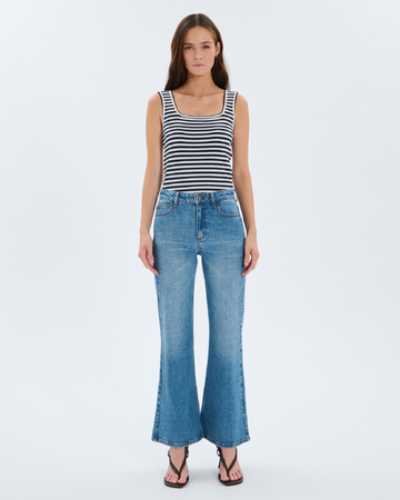 Jean Flare 7/8 Jean flare en coton bleu clair ZAPA