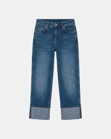 Jean Popus Jean droit en coton bleu ZAPA