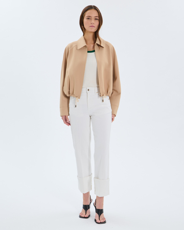 Jean Popus Jean droit en coton blanc ZAPA