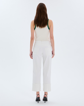 Jean Popus Jean droit en coton blanc ZAPA