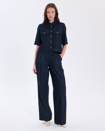 Pantalon Prince Pantalon en coton bleu brut ZAPA