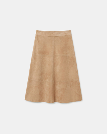 Jupe Jennie Jupe en cuir su&eacute;d&eacute; beige ZAPA