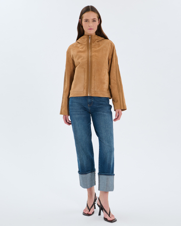Veste Monique Veste en cuir de chèvre sable ZAPA