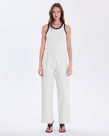 Pantalon Paola Pantalon en coton &eacute;cru ZAPA