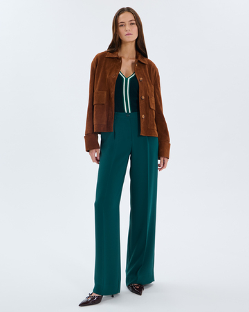 Pantalon Pleyel Pantalon &agrave; pinces vert ZAPA