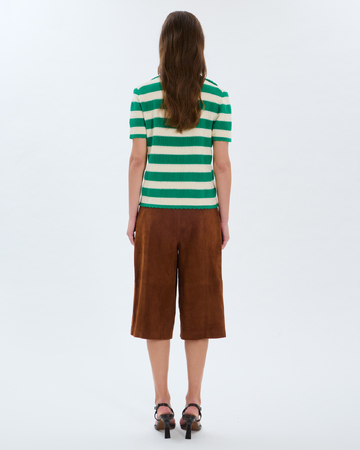 Pull Nickle Polo crochet en coton vert tennis ZAPA