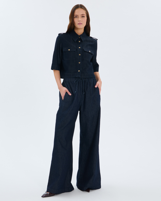 Chemise Celeste Chemise en coton bleu brut ZAPA