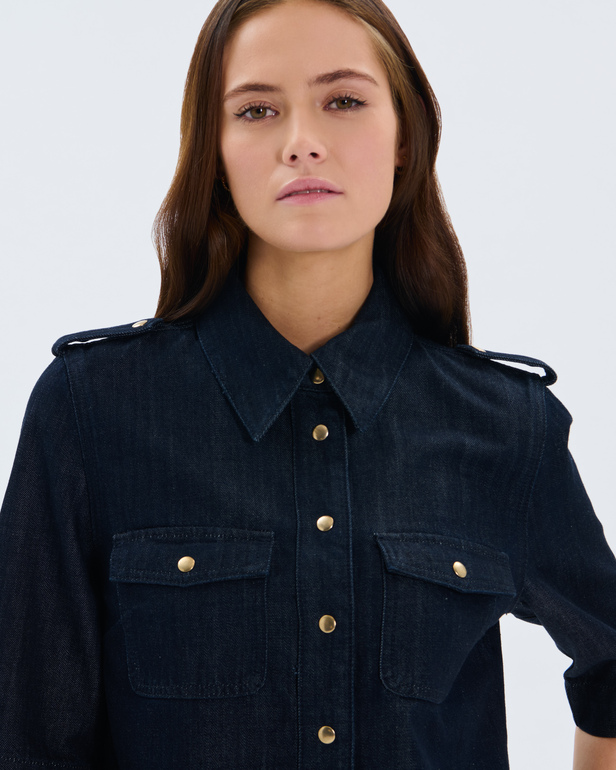Chemise Celeste Chemise en coton bleu brut ZAPA